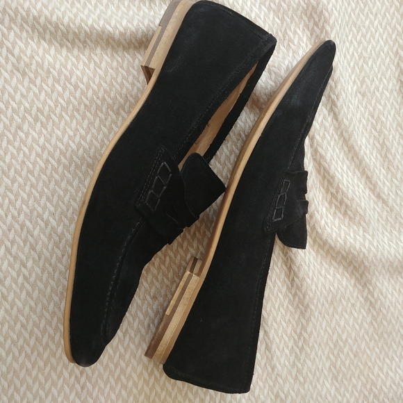 Topman Colburn Suede Penny Loafers black size 12 - Picture 6 of 9